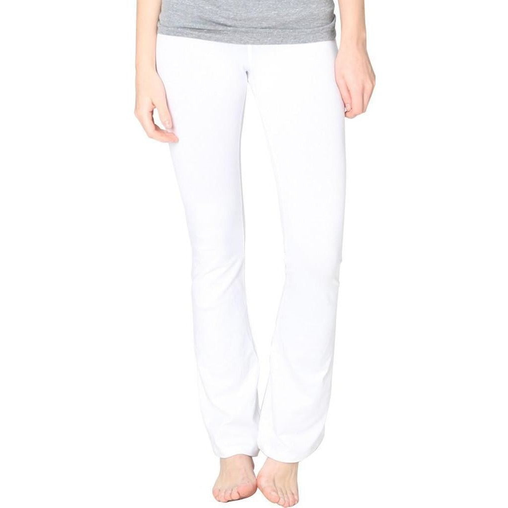 Ladies Cotton/Spandex Foldover Yoga Pants