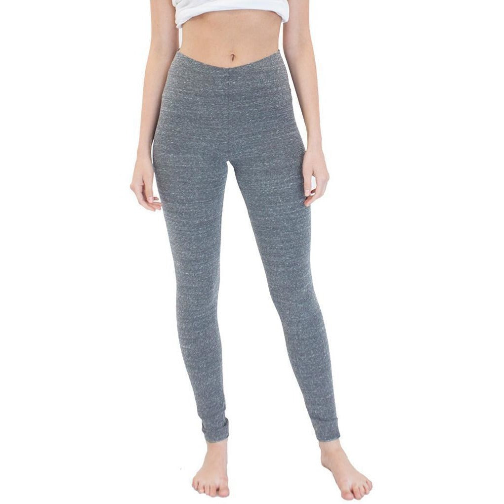 Ladies Eco Triblend Spandex Yoga Leggings - Made in USA Eco Grey / 2XL Ladies Eco Triblend Spandex Yoga Leggings - Made in USA Eco Grey / 2XL