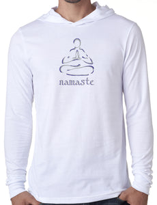Mens "Namaste Lotus" Lightweight Hoodie Tee Shirt - Yoga Clothing for You