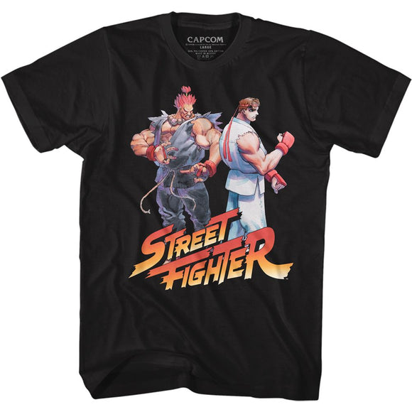 Street Fighter Akuma and Ryu Black T-shirt - Yoga Clothing for You