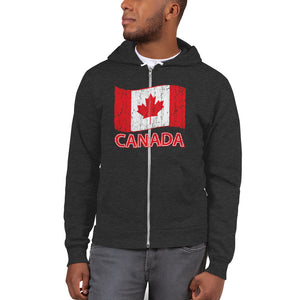 Canada Flag Full-Zip Hoodie Sweater - Yoga Clothing for You