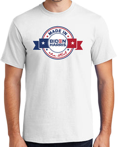 Biden Harris Made in the USA 2024 White T-shirt - Unisex Sizes