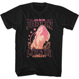 Janis Joplin Live in Concert Stars Black T-shirt