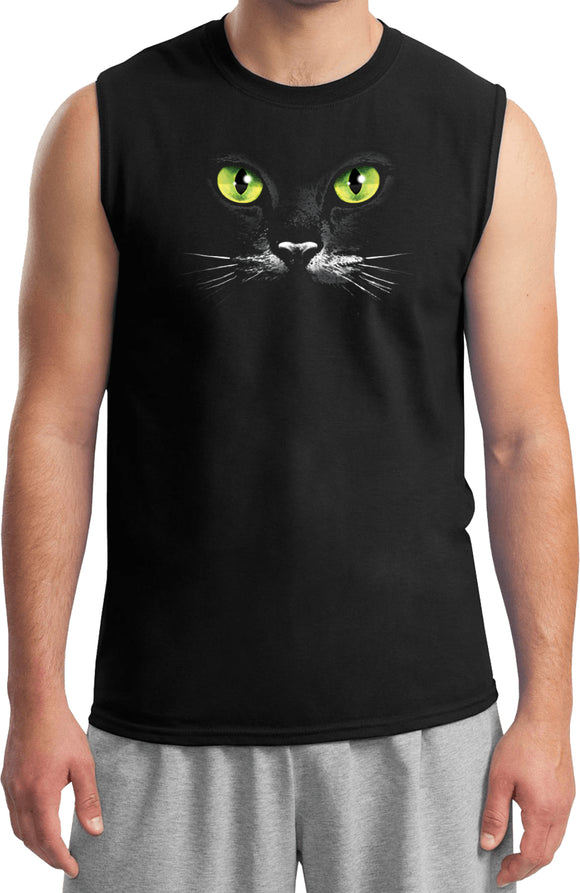 Halloween T-shirt Black Cat Muscle Tee - Yoga Clothing for You