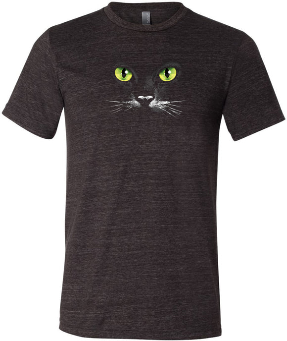 Halloween T-shirt Black Cat Tri Blend Tee - Yoga Clothing for You