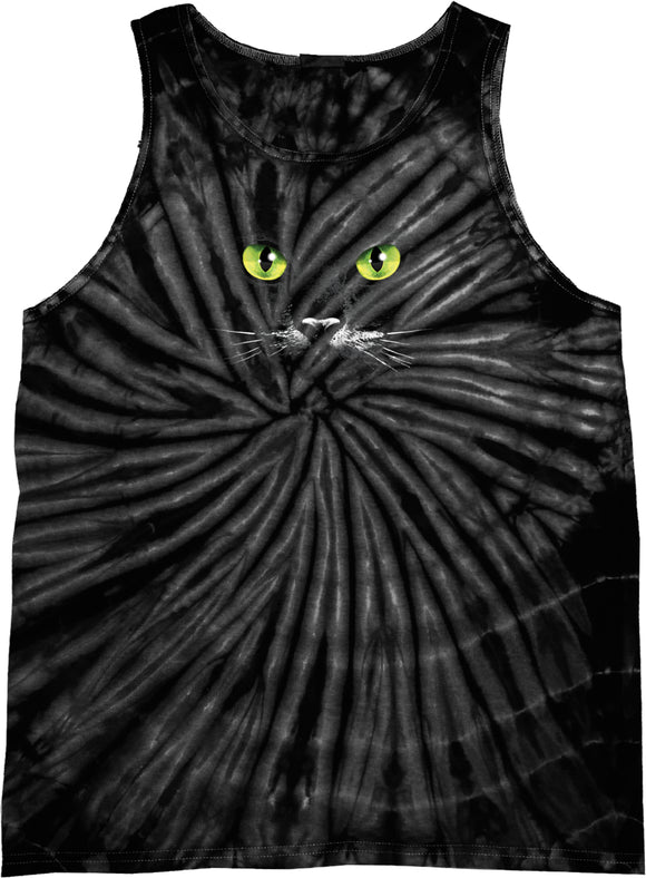 Halloween Tank Top Black Cat Tie Dye Tanktop - Yoga Clothing for You