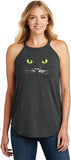 Ladies Halloween Tank Top Black Cat Tri Rocker Tanktop - Yoga Clothing for You