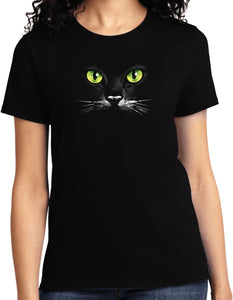 Ladies Halloween T-shirt Black Cat Tee - Yoga Clothing for You