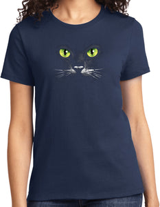 Ladies Halloween T-shirt Black Cat Tee - Yoga Clothing for You