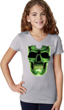 Girls Halloween T-shirt Glow Bones V-Neck - Yoga Clothing for You