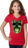 Girls Halloween T-shirt Glow Bones V-Neck - Yoga Clothing for You
