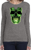 Ladies Halloween T-shirt Glow Bones Long Sleeve - Yoga Clothing for You