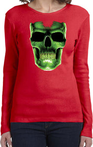 Ladies Halloween T-shirt Glow Bones Long Sleeve - Yoga Clothing for You