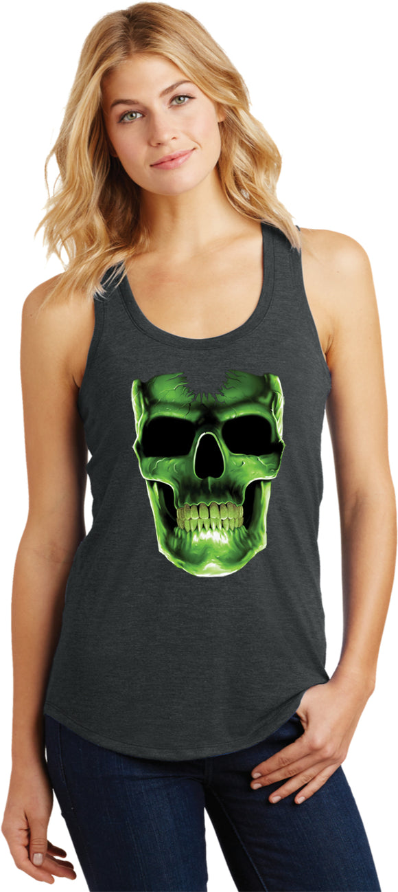 Ladies Halloween Tank Top Glow Bones Racerback - Yoga Clothing for You