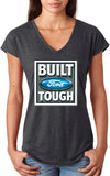Ladies Built Ford Tough Triblend V-Neck Shirt - Yoga Clothing for You