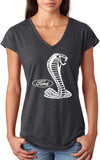 Ladies Ford Mustang T-shirt Cobra Triblend V-Neck - Yoga Clothing for You
