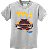 Kids Ford Mustang T-shirt Whos the Boss - Yoga Clothing for You