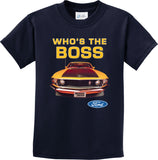 Kids Ford Mustang T-shirt Whos the Boss - Yoga Clothing for You