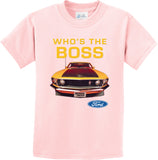 Kids Ford Mustang T-shirt Whos the Boss - Yoga Clothing for You