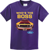 Kids Ford Mustang T-shirt Whos the Boss - Yoga Clothing for You