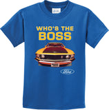 Kids Ford Mustang T-shirt Whos the Boss - Yoga Clothing for You