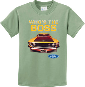 Kids Ford Mustang T-shirt Whos the Boss - Yoga Clothing for You
