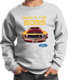 Kids Ford Mustang Sweatshirt Whos the Boss - Yoga Clothing for You