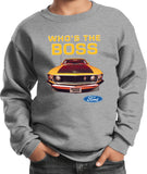 Kids Ford Mustang Sweatshirt Whos the Boss - Yoga Clothing for You
