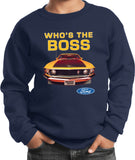 Kids Ford Mustang Sweatshirt Whos the Boss - Yoga Clothing for You