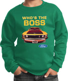Kids Ford Mustang Sweatshirt Whos the Boss - Yoga Clothing for You