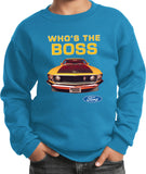 Kids Ford Mustang Sweatshirt Whos the Boss - Yoga Clothing for You