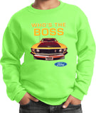 Kids Ford Mustang Sweatshirt Whos the Boss - Yoga Clothing for You