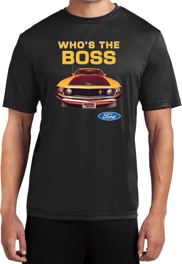 Ford Mustang T-shirt Whos the Boss Moisture Wicking Tee - Yoga Clothing for You