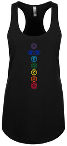 Womens 7 Colored Chakras Racer-back Tank Top - Yoga Clothing for You
