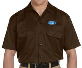 Ford Oval Mens Logo Work Shirt (above pocket print) - Yoga Clothing for You
