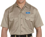 Ford Oval Mens Logo Work Shirt (above pocket print) - Yoga Clothing for You