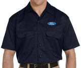 Ford Oval Mens Logo Work Shirt (above pocket print) - Yoga Clothing for You