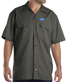 Ford Oval Mens Logo Work Shirt (above pocket print) - Yoga Clothing for You