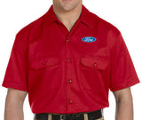 Ford Oval Mens Logo Work Shirt (above pocket print) - Yoga Clothing for You
