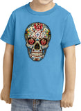 Kids Halloween T-shirt Sugar Skull with Roses Toddler Tee - Yoga Clothing for You