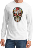Halloween T-shirt Sugar Skull with Roses Long Sleeve - Yoga Clothing for You