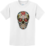 Kids Halloween T-shirt Sugar Skull with Roses Youth Tee - Yoga Clothing for You