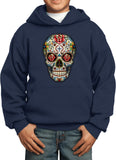 Kids Halloween Hoodie Sugar Skull with Roses - Yoga Clothing for You