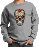 Kids Halloween Sweatshirt Sugar Skull with Roses - Yoga Clothing for You