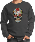 Kids Halloween Sweatshirt Sugar Skull with Roses - Yoga Clothing for You