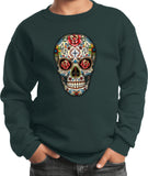 Kids Halloween Sweatshirt Sugar Skull with Roses - Yoga Clothing for You