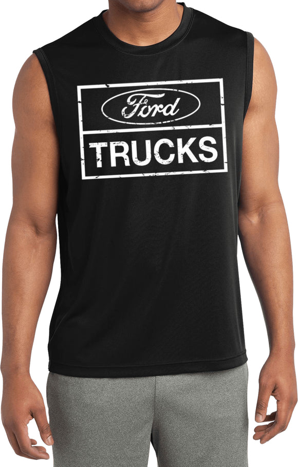Distressed Ford Trucks T-shirt Sleeveless Competitor Tee - Yoga Clothing for You