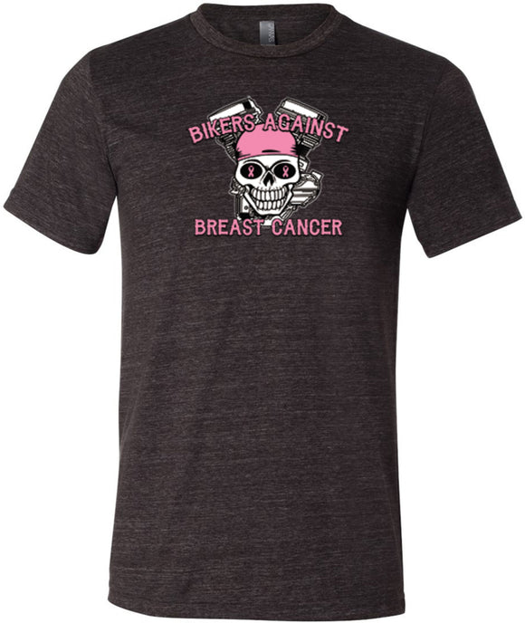 Breast Cancer T-shirt Bikers Against Breast Cancer Tri Blend Tee - Yoga Clothing for You