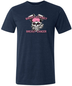 Breast Cancer T-shirt Bikers Against Breast Cancer Tri Blend Tee - Yoga Clothing for You