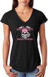 Bikers Against Breast Cancer Ladies Triblend V-Neck Shirt - Yoga Clothing for You